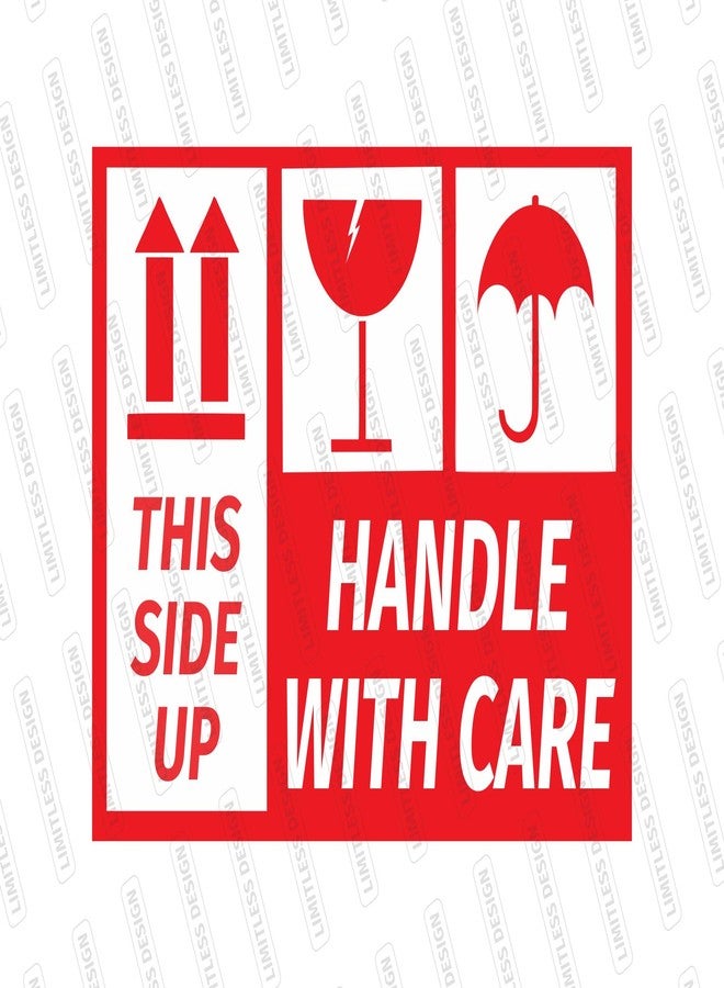 ملصق لاصق ذاتي لا حدود له لملصق "تعامل بحذر" (36)